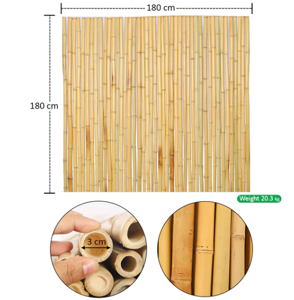 Natural Rolled Bamboo Fence Thick Natural Privacy Fence