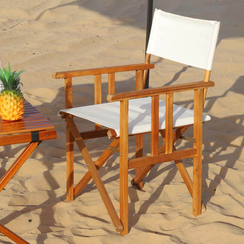 Outdoor Wood Fabric Folding Chair